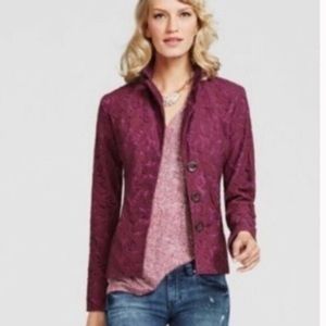 🍇CABI🍇FROLIC PLUMBERRY LACE 3 BUTTONS JACKET🍇